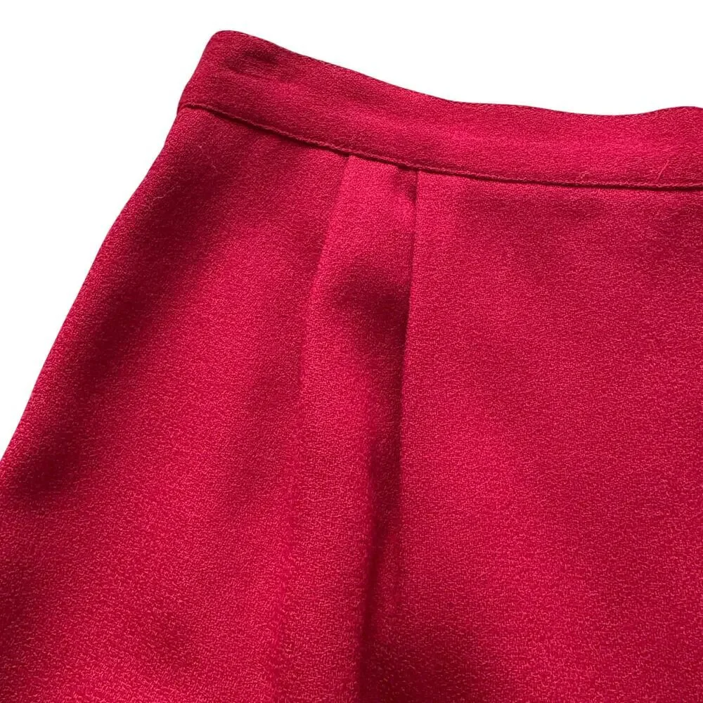 VTG Talbots 100%‎ Wool Skirt Women's Sz 6 8 10 Red Pencil straight Vintage Midi